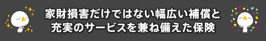家財損害だけではない幅広い補償と充実のサービスを兼ね備えた保険