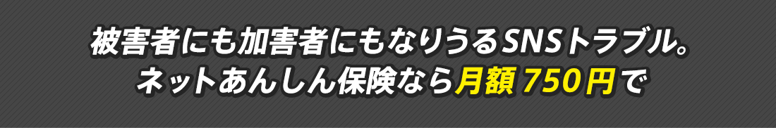 被害者にも加害者にもなりうるSNSトラブル。ネットあんしん保険なら月額750円で