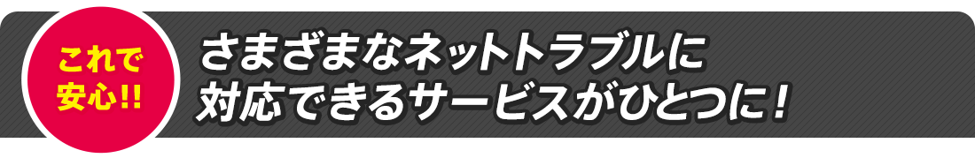 さまざまなネットトラブルに対応できるサービスがひとつに!
